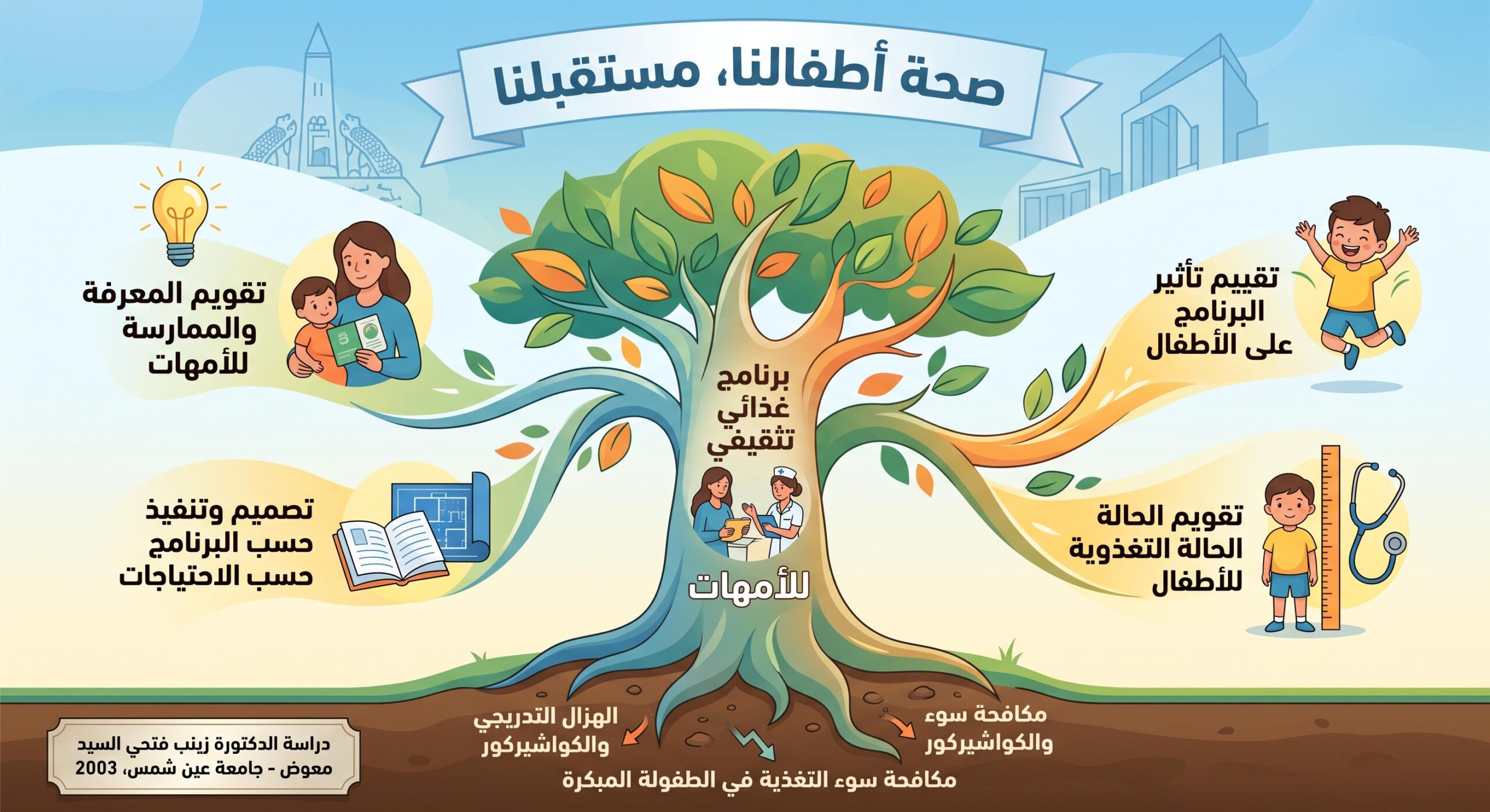 برنامج غذائي تثقيفي لأمهات الأطفال في مرحلة الطفولة المبكرة اللذين يعانون من أمراض سوء التغذية- زينب فتحي السيد معوض جامعـه عين شمس كليـة التمريض تمريض الأطفال تمريض الأطفال الدكتورة 2003
